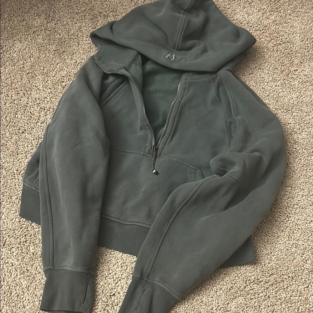 Lululemon Army Green Half Zip Scuba